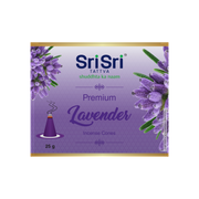 Sri Sri Tattva Premium Lavendar Incense Cones For Pooja | 12 Dhoop Cones | Fragrances – Natural Lavendar | Free Stand | 25 g