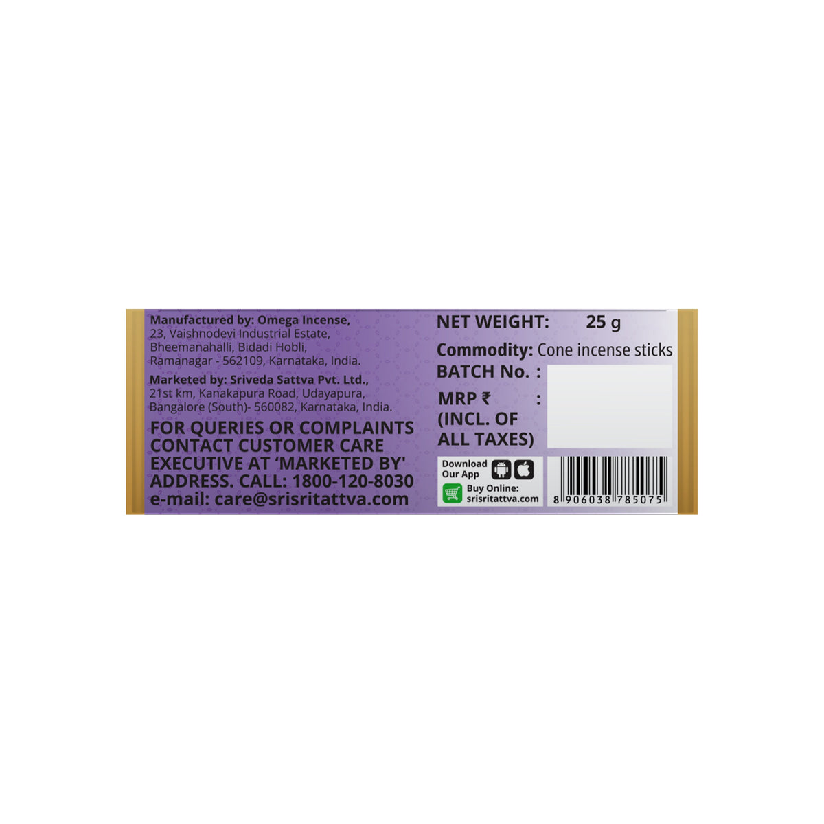 Sri Sri Tattva Premium Lavendar Incense Cones For Pooja | 12 Dhoop Cones | Fragrances – Natural Lavendar | Free Stand | 25 g