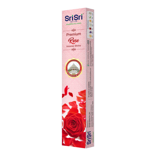 Sri Sri Tattva Premium Rose Incense Sticks For Pooja | 13 Agarbatti Sticks | Fragrances – Natural Rose | 20 g