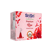Sri Sri Tattva Premium Rose Incense Cones For Pooja | 12 Dhoop Cones | Fragrances – Natural Rose | Free Stand | 25 g