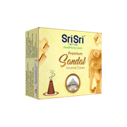 Sri Sri Tattva Premium Sandal Incense Cones For Pooja | 12 Dhoop Cones | Fragrances – Natural Sandal | Free Stand | 25 g