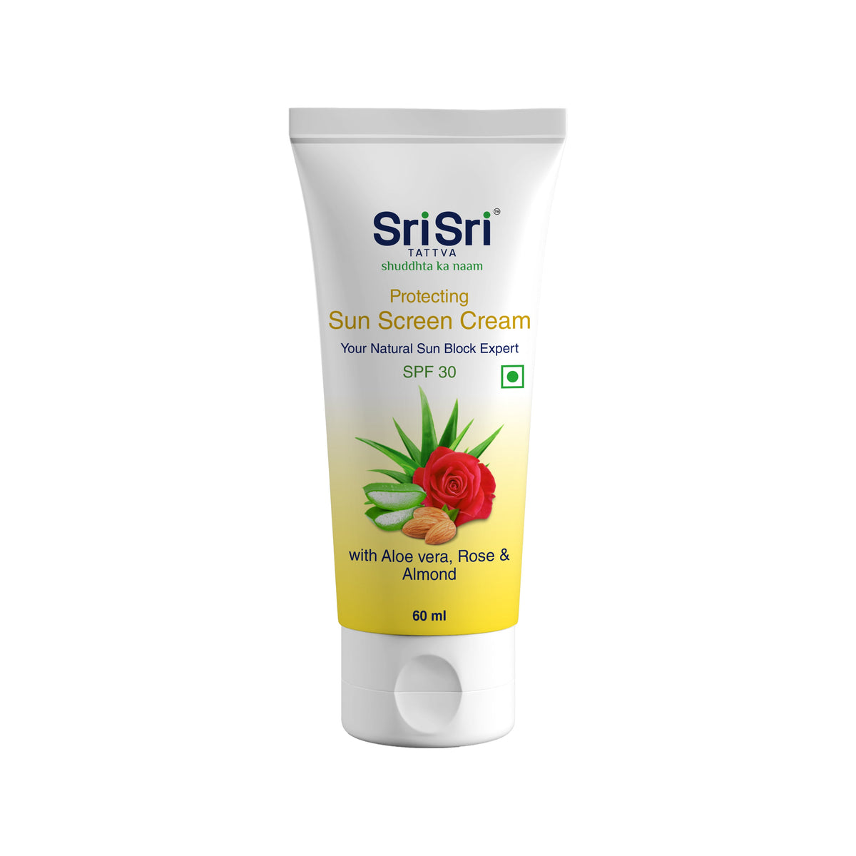 Sri Sri Tattva Protecting Sunscreen Cream - Natural Sun Block Expert, 60 ml