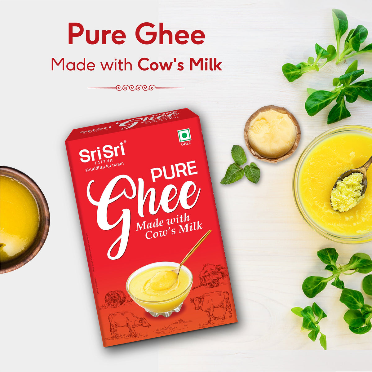 Sri Sri Tattva Pure Ghee 1 L | Made with Cow's Milk