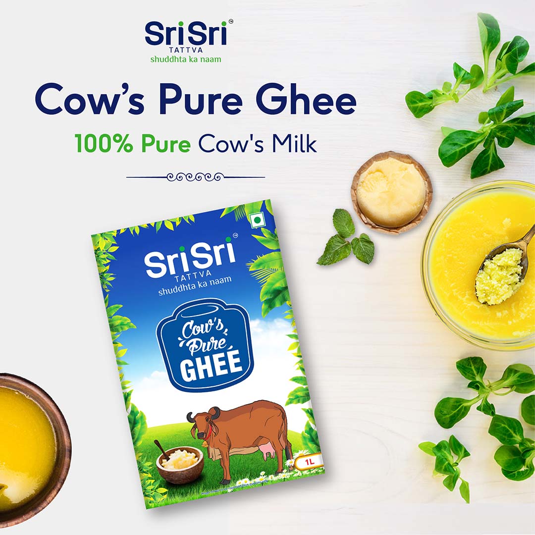 Sri Sri Tattva Cow's Pure Ghee, 1 L | Tetra Pack