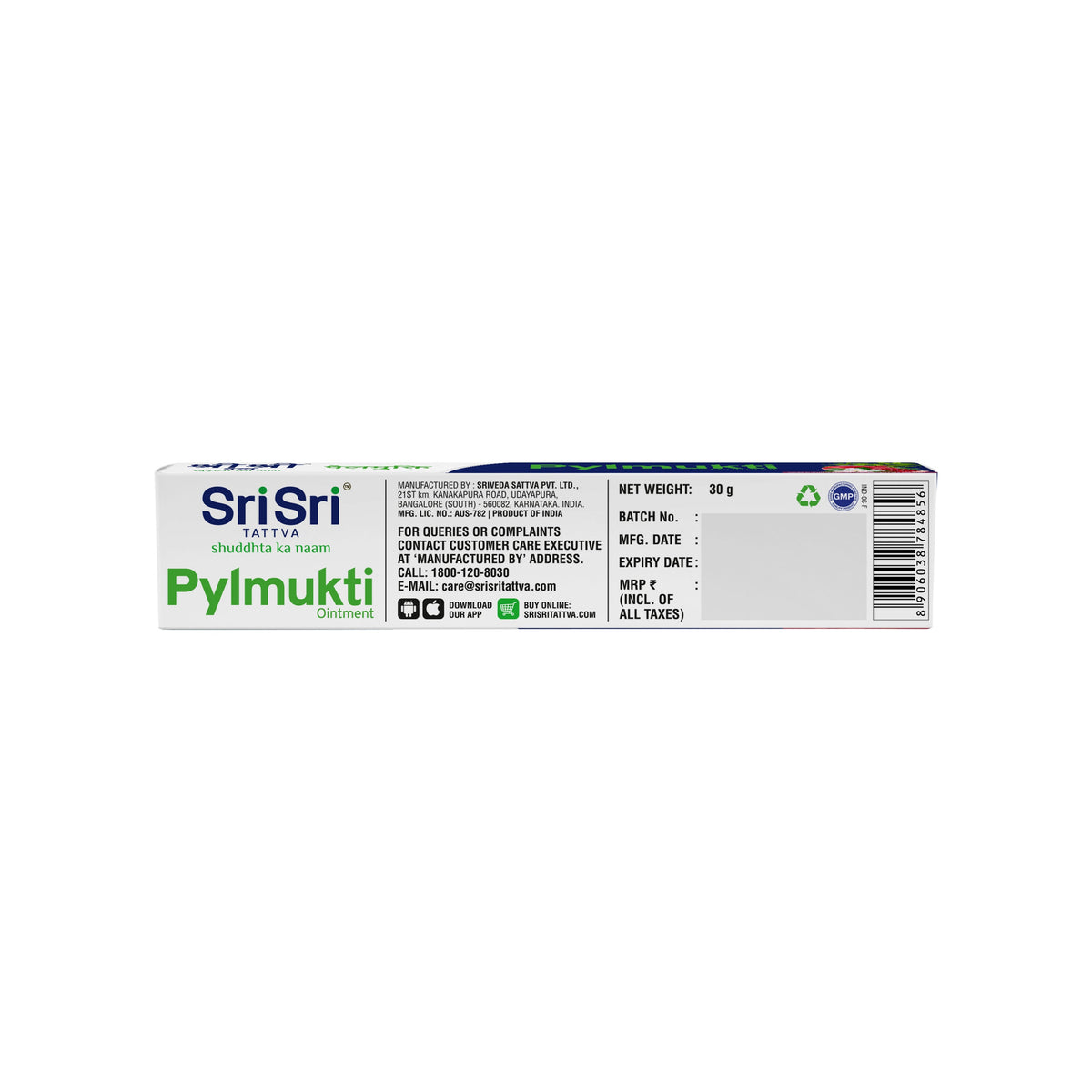 Sri Sri Tattva Pylmukti Ointment | Soothes Discomfort & Supports Rectal Comfort | 30 g