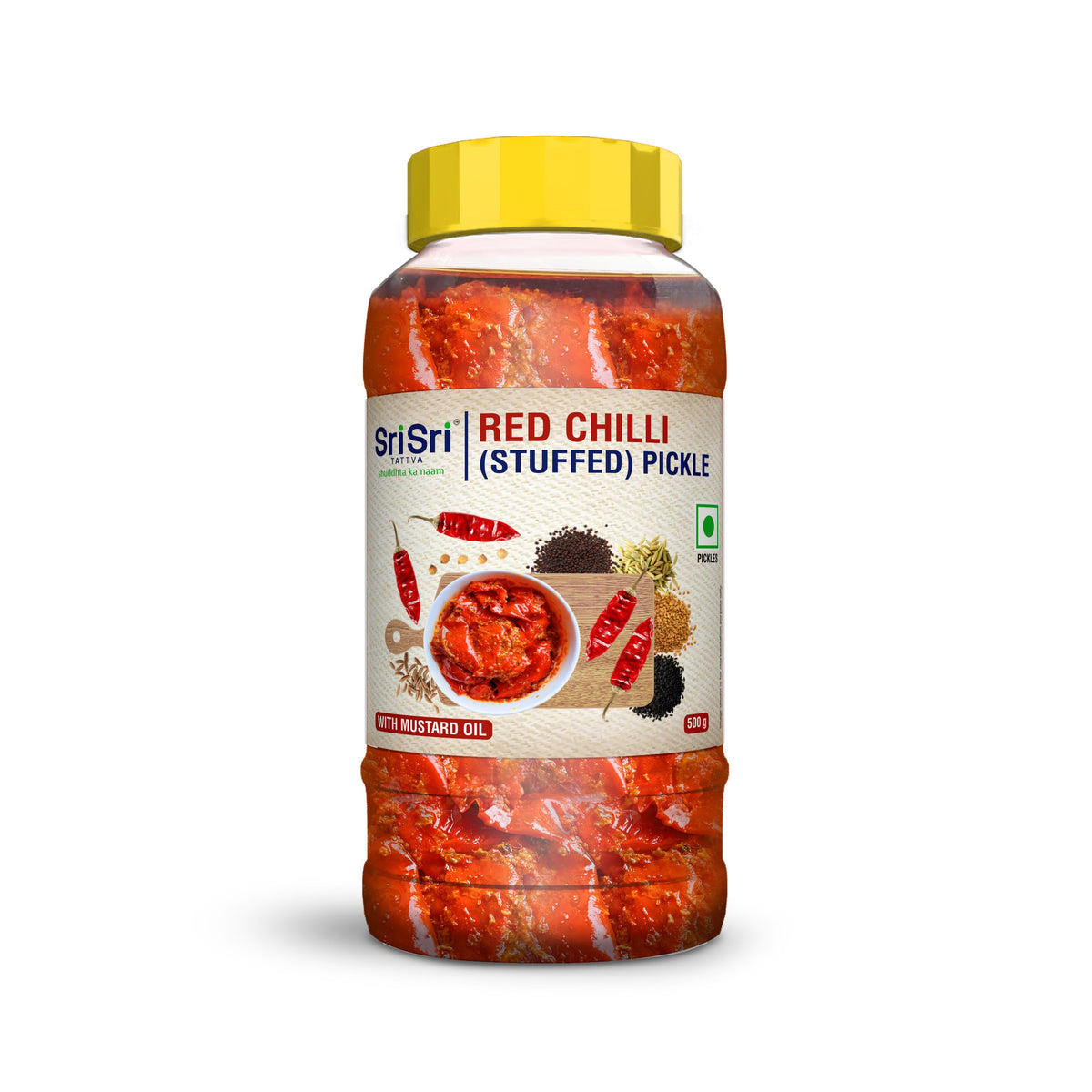 Sri Sri Tattva Red Chilli (Stuffed) Pickle , 500 g