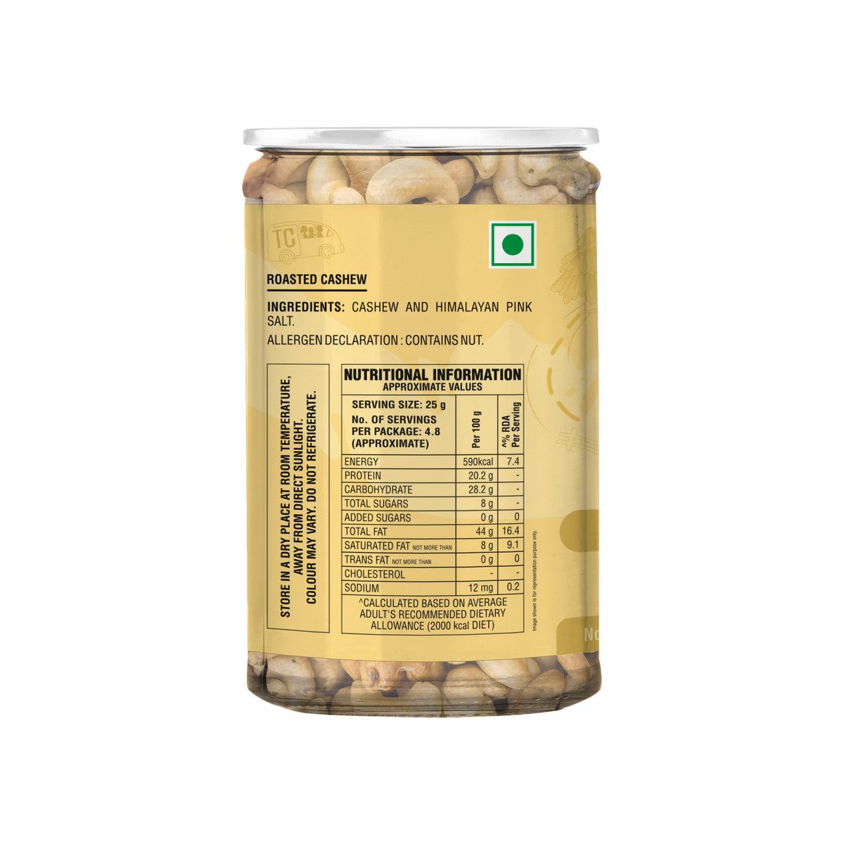 Sri Sri Tattva TRUE CREW Roasted Cashew 120 g Jar