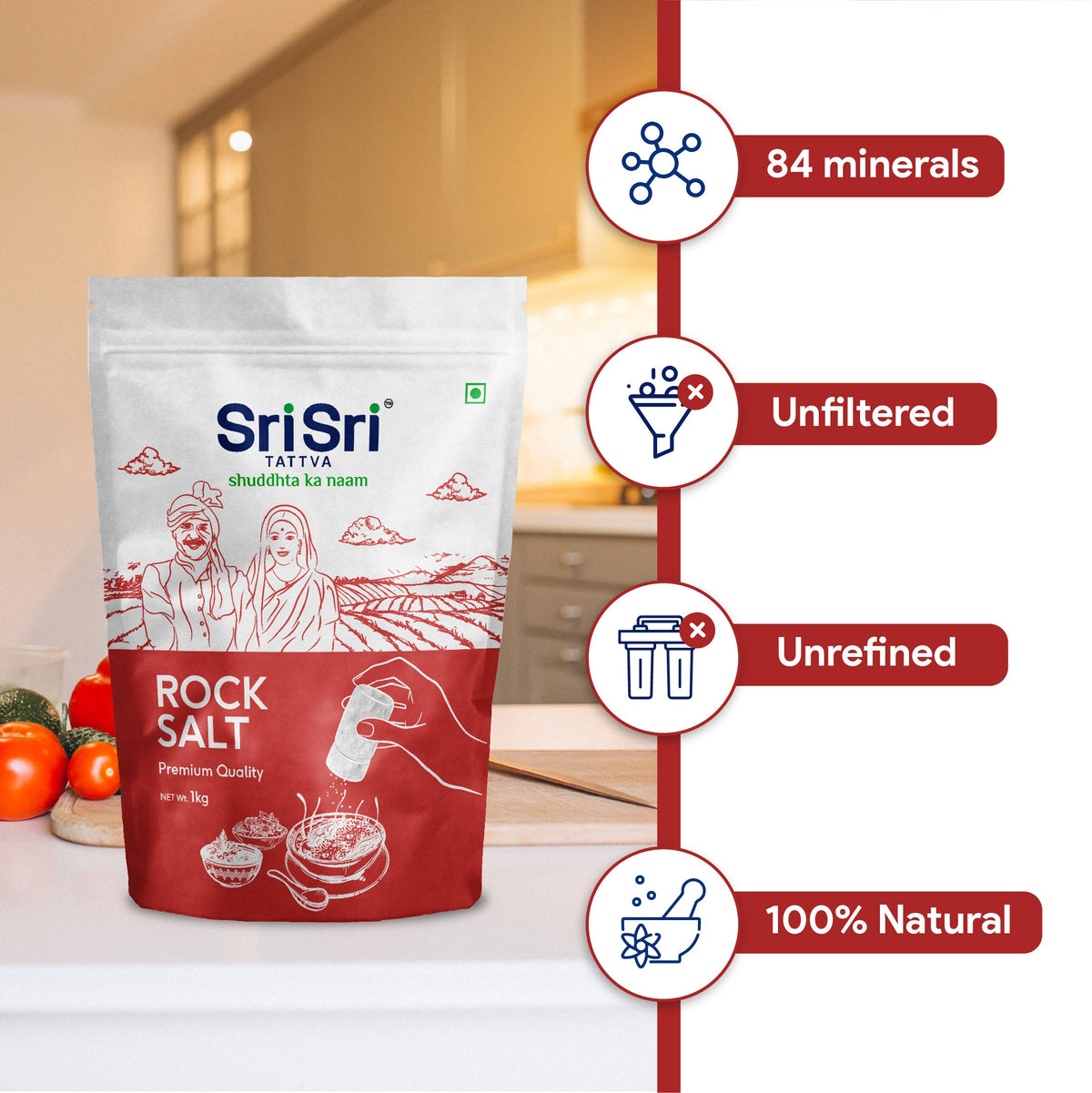 Sri Sri Tattva Rock Salt - Premium Quality, 1 kg