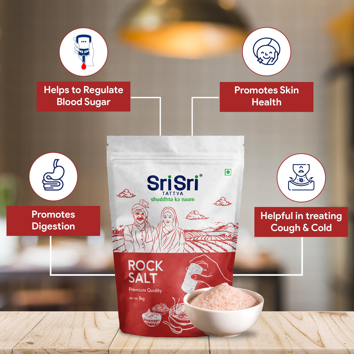 Sri Sri Tattva Rock Salt - Premium Quality, 1 kg