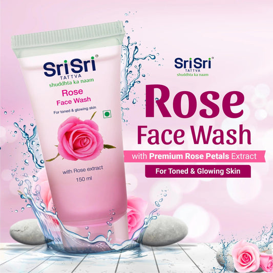 Sri Sri Tattva Rose Face Wash - For Toned & Glowing Skin, 150 ml