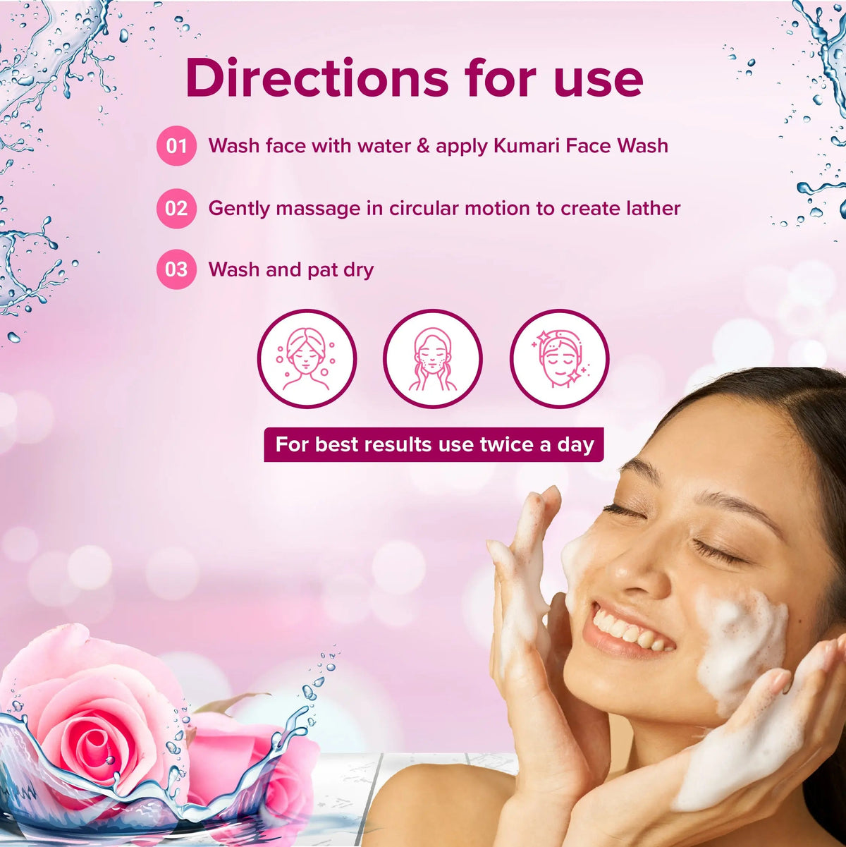 Sri Sri Tattva Rose Face Wash - For Toned & Glowing Skin, 150 ml