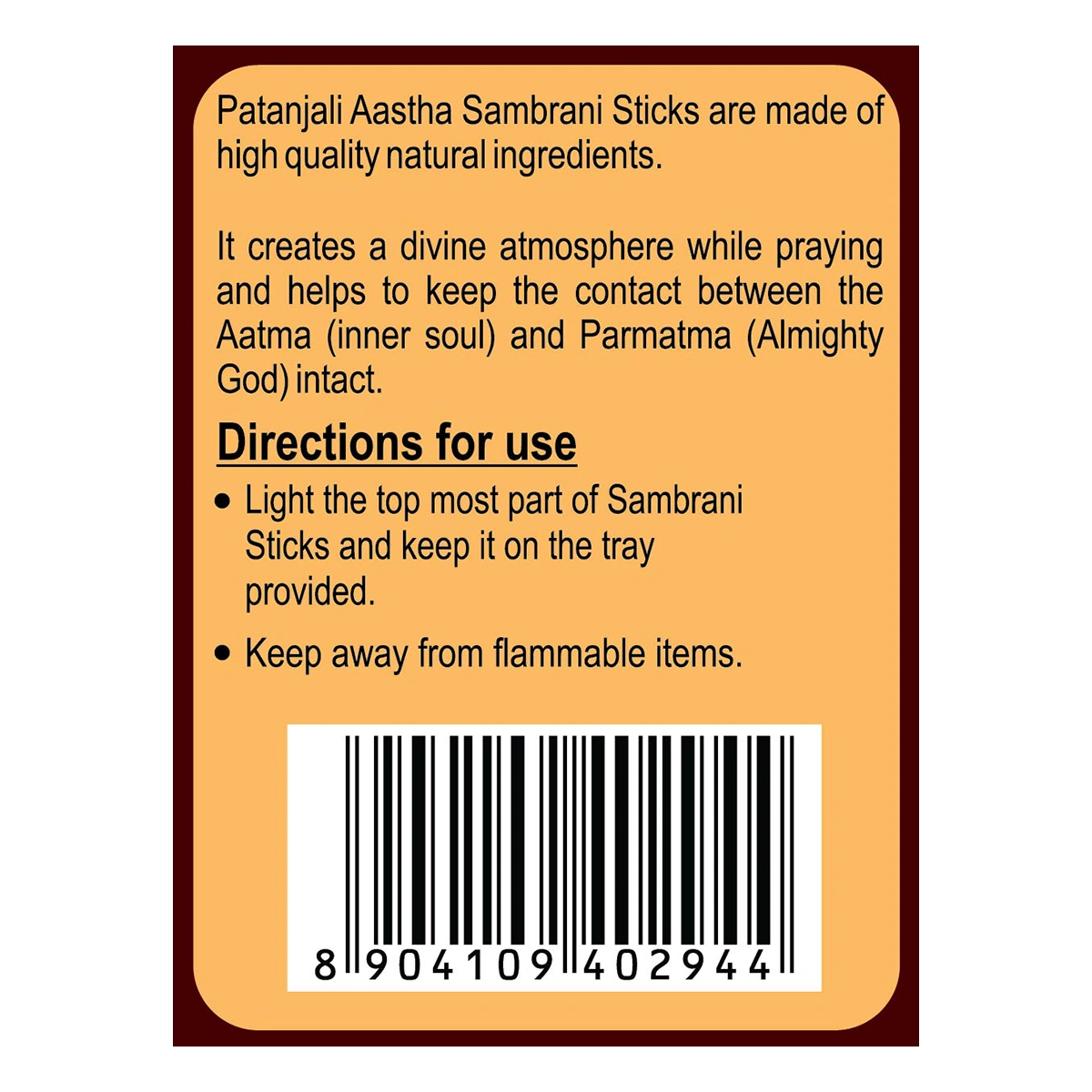 Patanjali Aastha Sambrani Stick