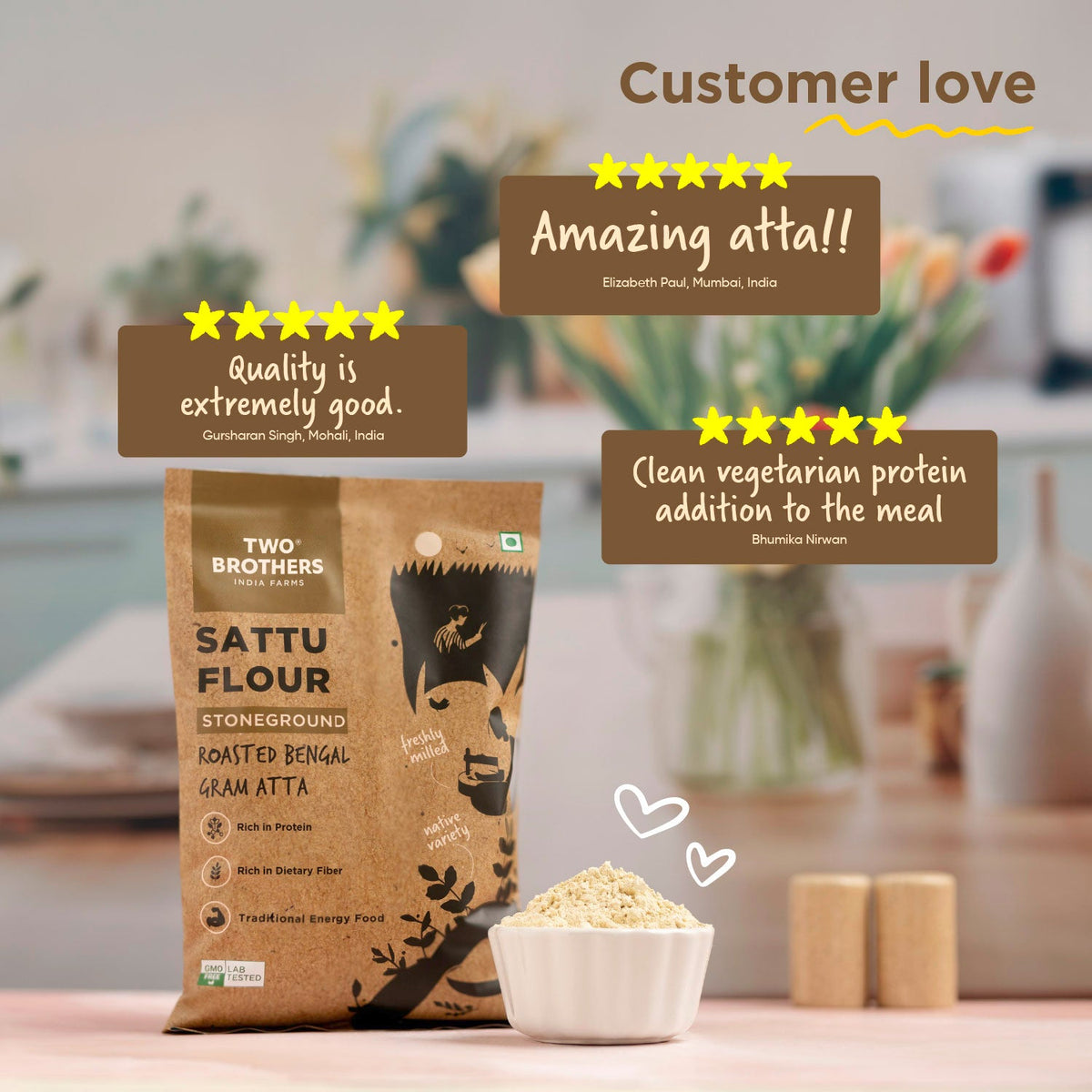 Two Brothers Organic Farms Sattu Atta, Stoneground