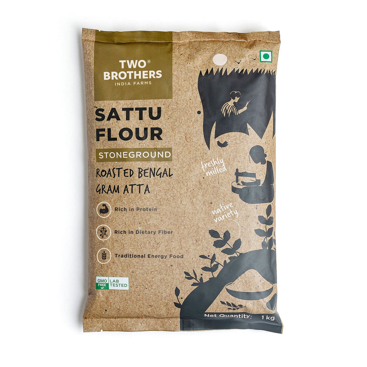 Two Brothers Organic Farms Sattu Atta, Stoneground