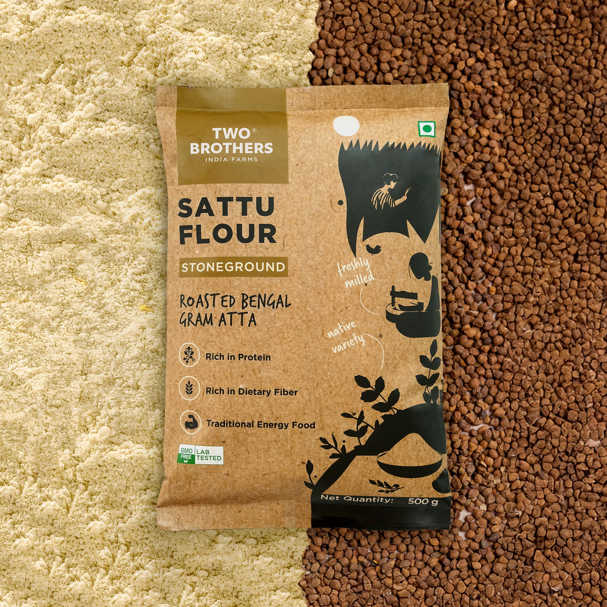 Two Brothers Organic Farms Sattu Atta, Stoneground