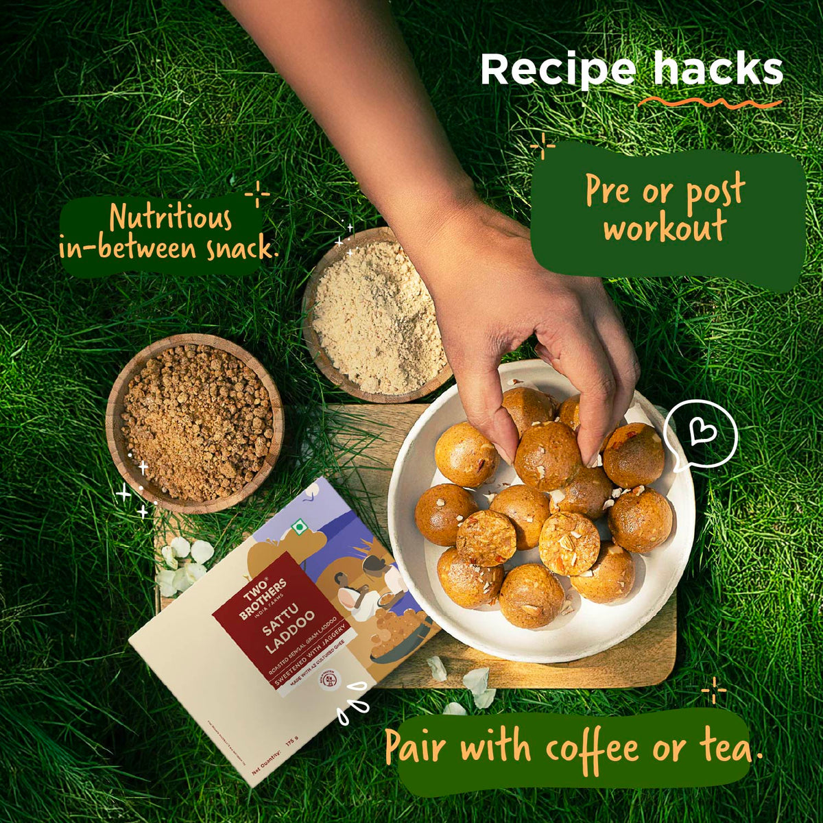 Two Brothers Organic Farms Sattu Laddoo - 175g