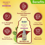 Sri Sri Tattva Shakti Drops - Ayurvedic Immunity Booster For All | Best For Strength & Stamina, Relief From Cold & Sore Throat | Monthly Pack | 30 ml