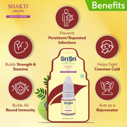 Sri Sri Tattva Shakti Drops - Ayurvedic Immunity Booster For All | Best For Strength & Stamina, Relief From Cold & Sore Throat | 10 ml