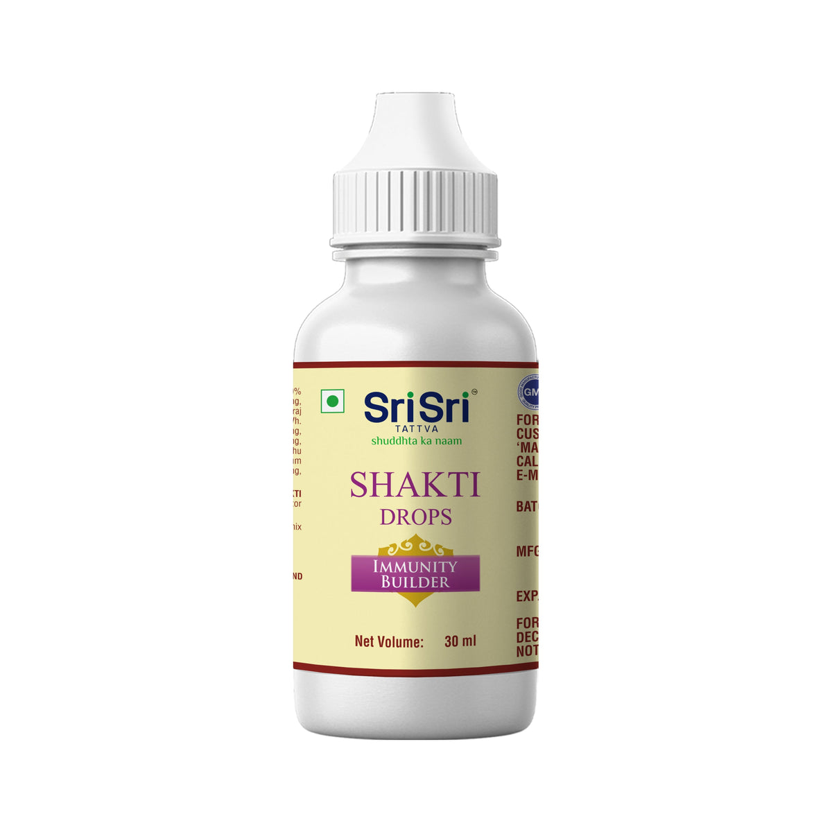 Sri Sri Tattva Shakti Drops - Ayurvedic Immunity Booster For All | Best For Strength & Stamina, Relief From Cold & Sore Throat | Monthly Pack | 30 ml