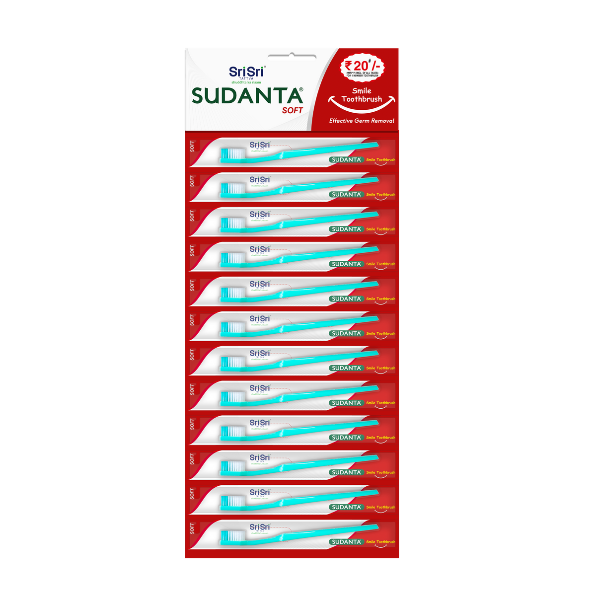 Sri Sri Tattva Sudanta Smile Toothbrush | Pack of 12