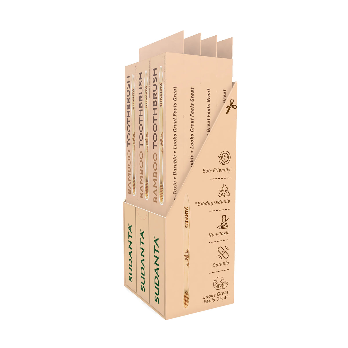 Sri Sri Tattva Sudanta Bamboo Toothbrush | Pack of 12