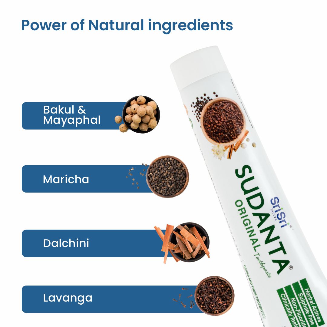 Sri Sri Tattva Sudanta Original Toothpaste | Non - Fluoride | 100% Vegetarian | 200 g