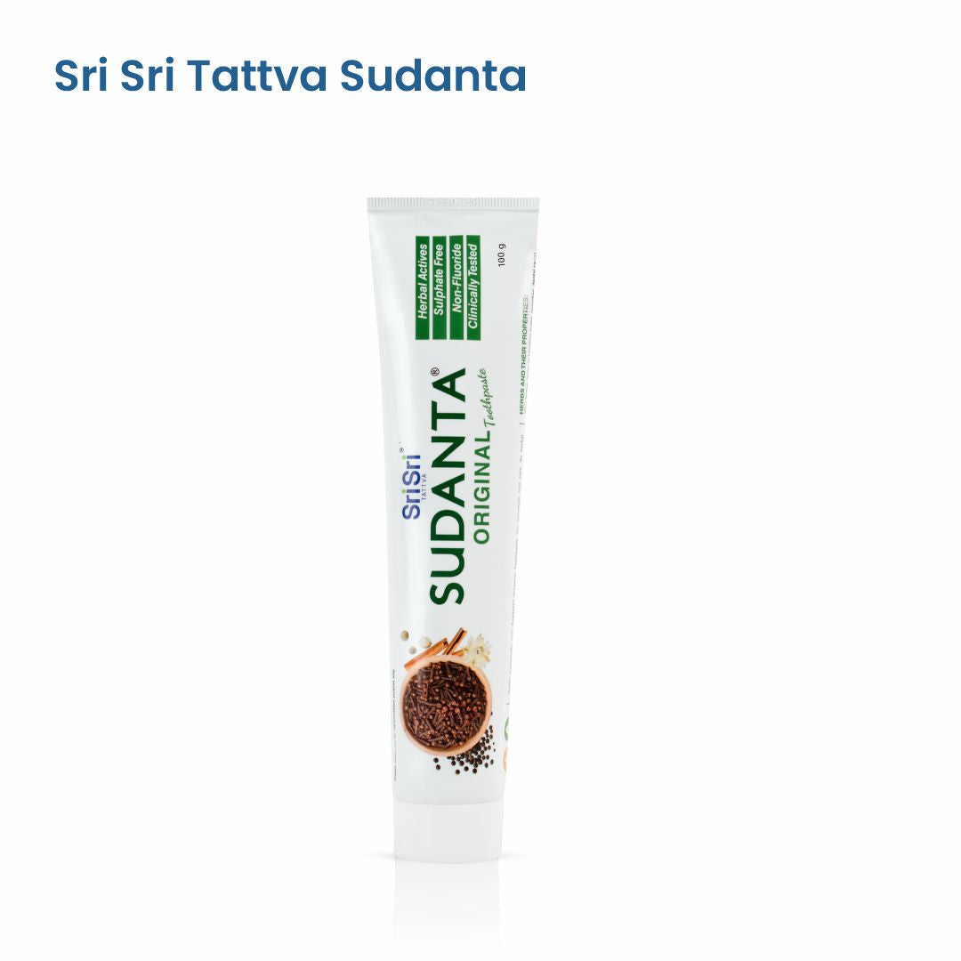 Sri Sri Tattva Sudanta Original Toothpaste - Non - Fluoride - 100% Vegetarian, 100 g