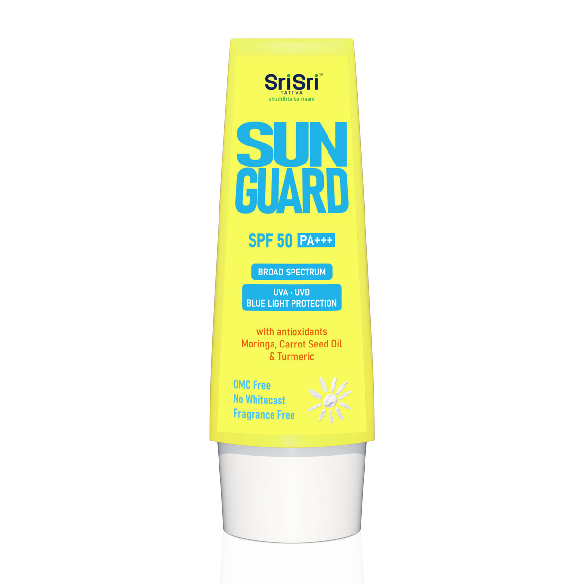 Sri Sri Tattva Sunguard, SPF 50 PA +++ | With Anti Oxidants Moringa, Carrot Seed Oil & Turmeric | 50 g