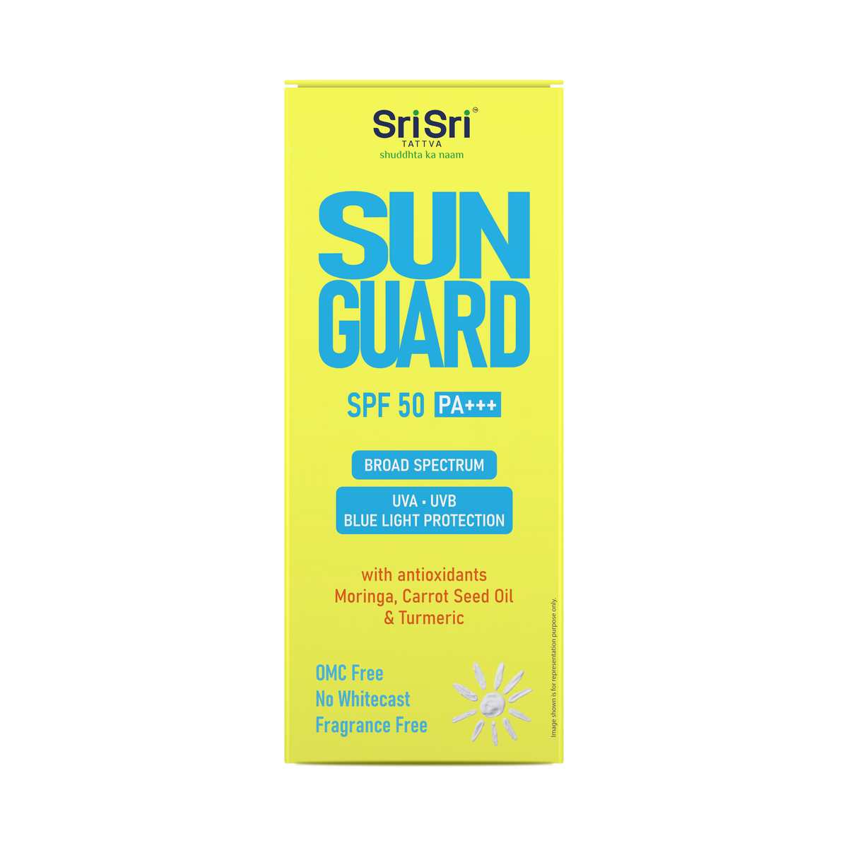 Sri Sri Tattva Sunguard, SPF 50 PA +++ | With Anti Oxidants Moringa, Carrot Seed Oil & Turmeric | 50 g