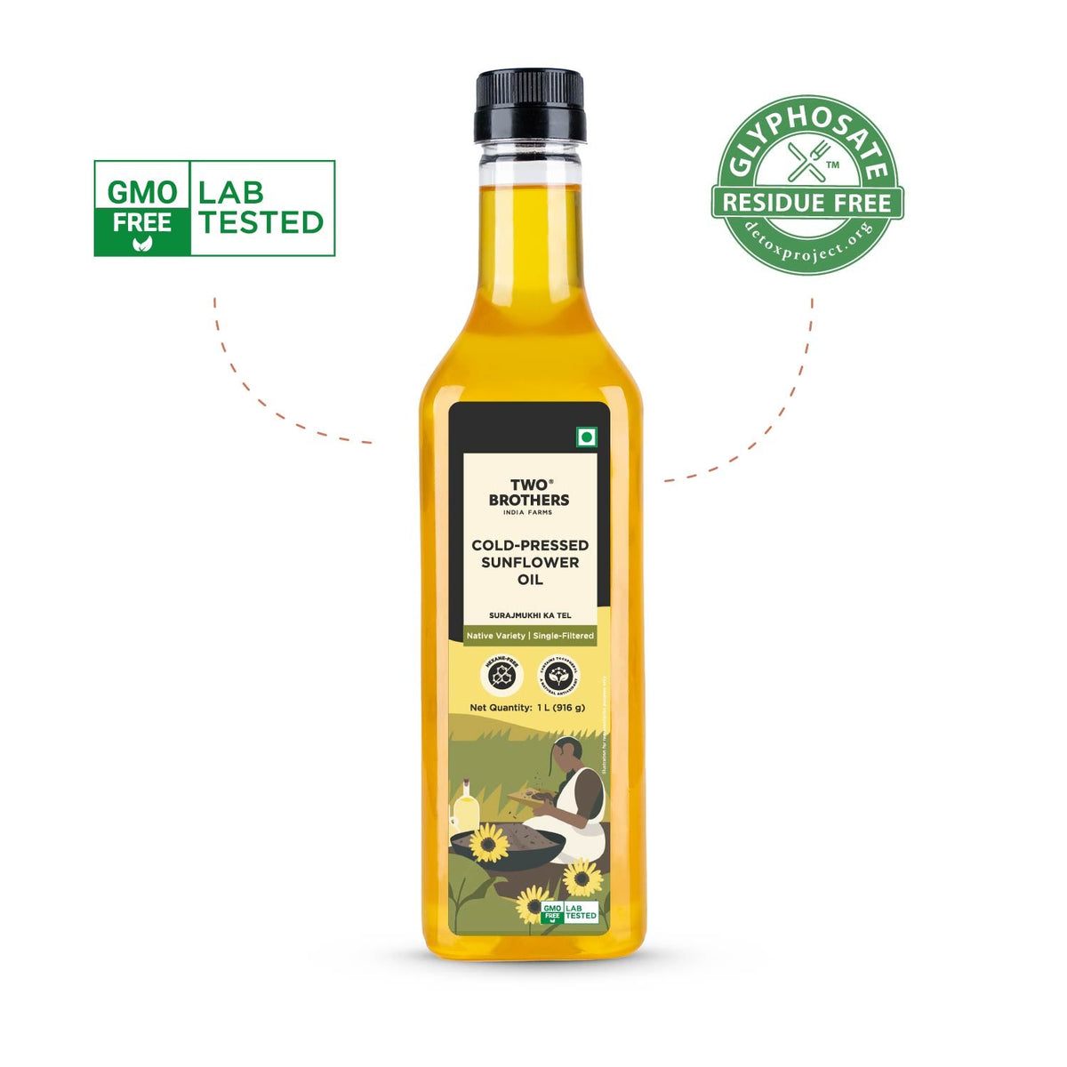 Two Brothers Organic Farms Sunflower Oil I Cold-Pressed