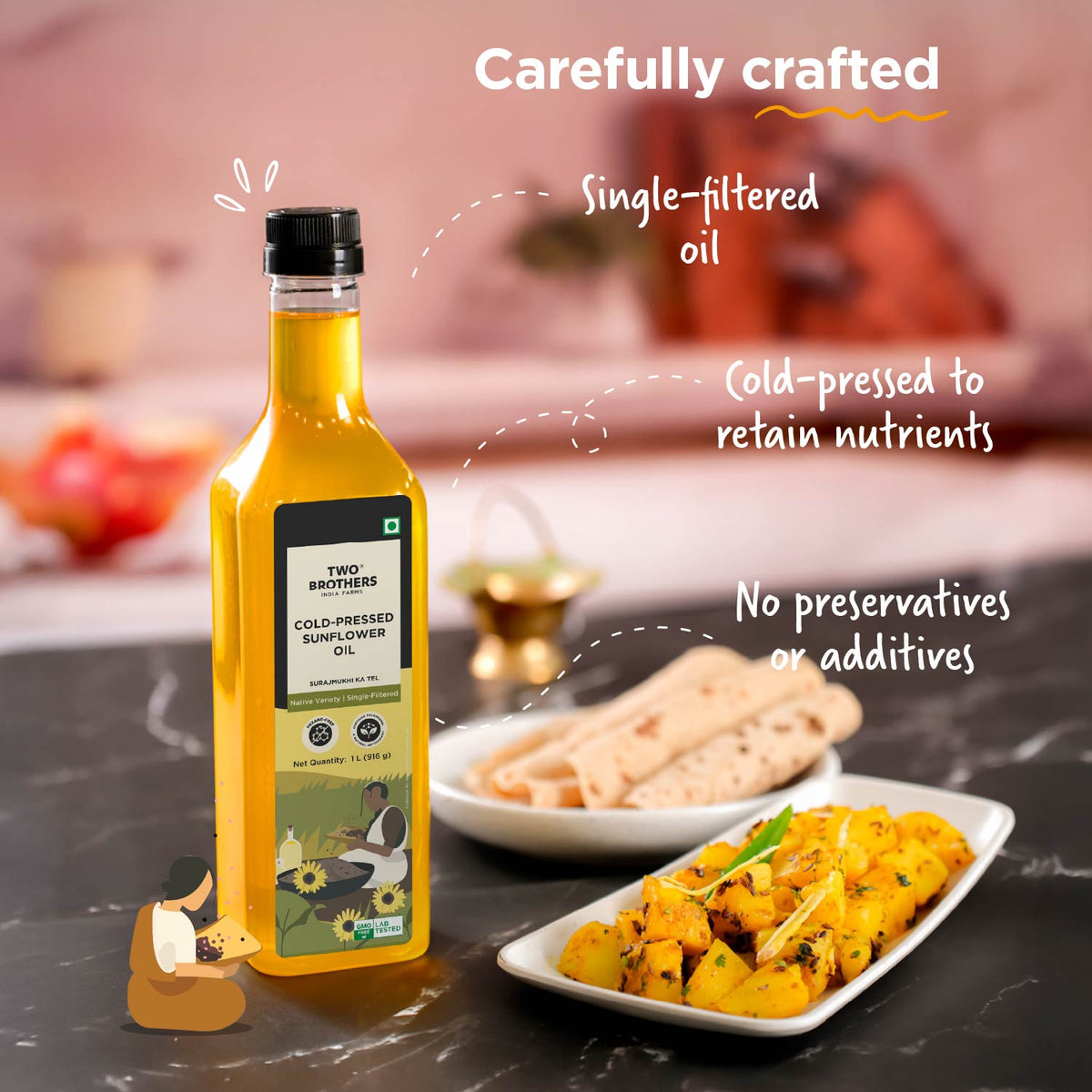 Two Brothers Organic Farms Sunflower Oil I Cold-Pressed