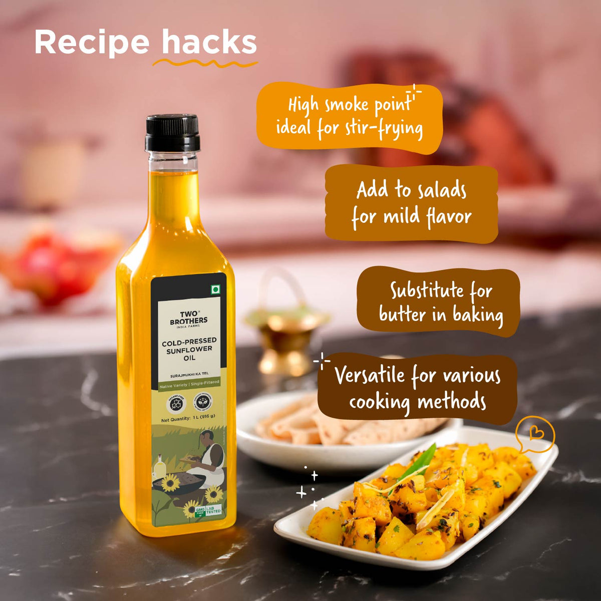 Two Brothers Organic Farms Sunflower Oil I Cold-Pressed
