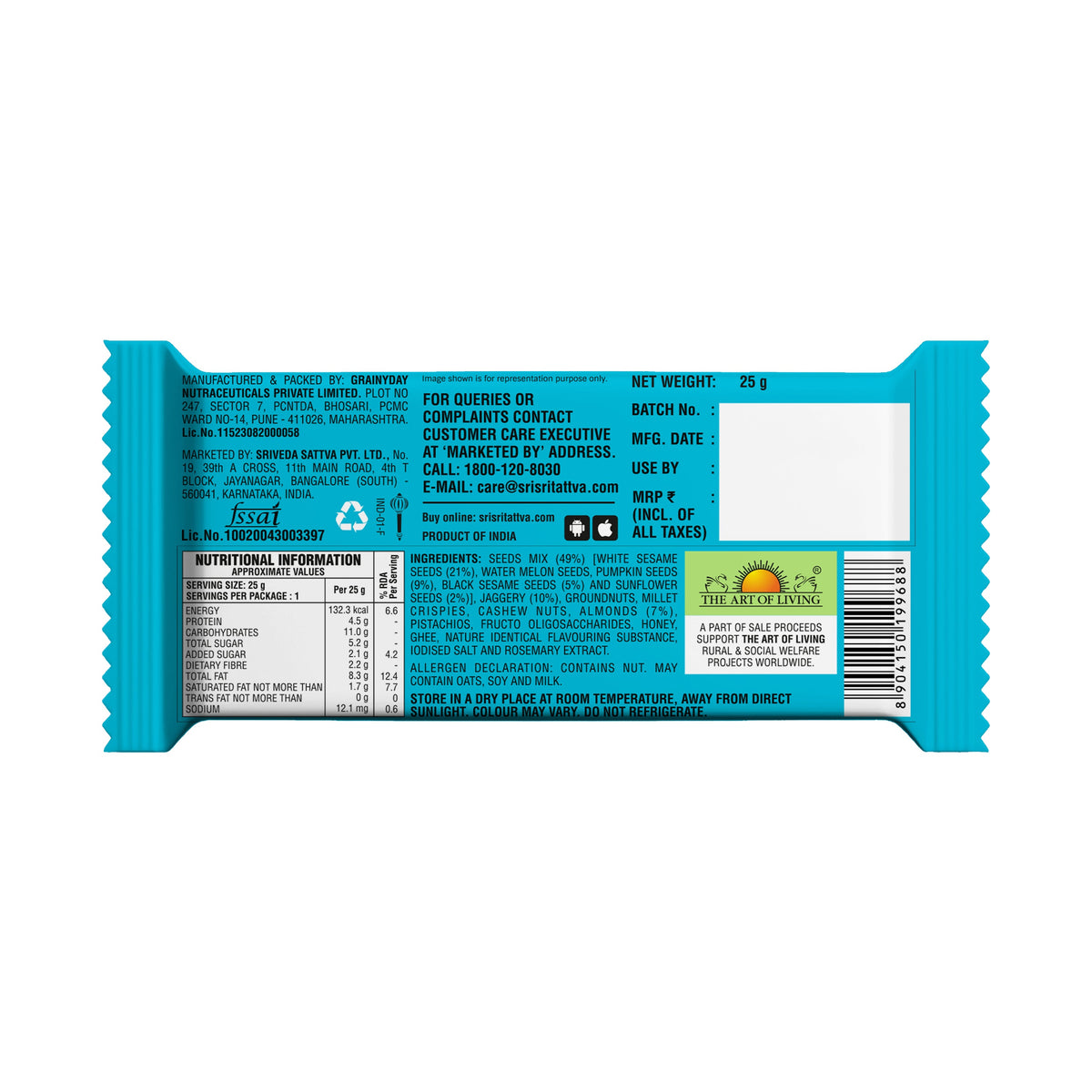 Sri Sri Tattva TRUE CREW - Super Seed Bar, 25 g