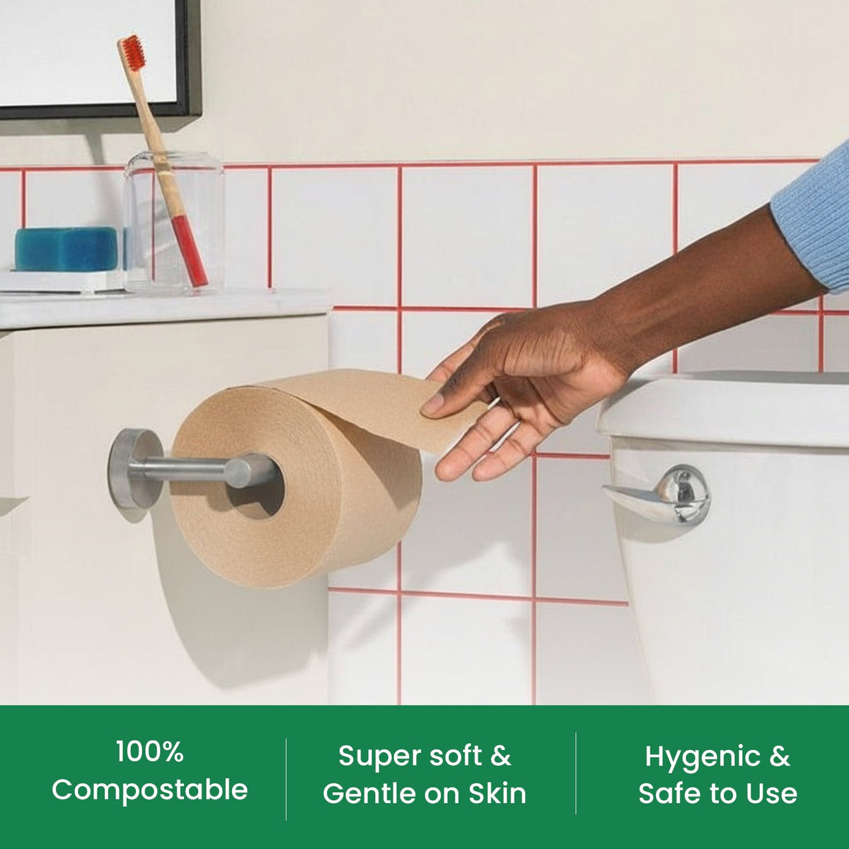 Sri Sri Tattva Eco Kranti - Bamboo Toilet Tissue Roll | 300 Pulls x 4 Packs | 100% Natural | Biodegradable, Compostable
