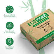 Sri Sri Tattva Eco Kranti - Bamboo Toilet Tissue Roll | 300 Pulls x 4 Packs | 100% Natural | Biodegradable, Compostable