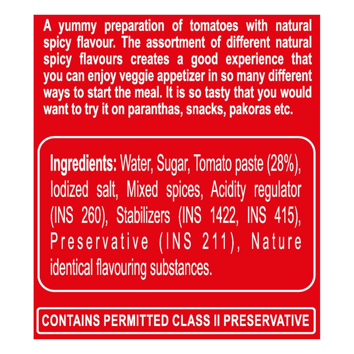 Patanjali Tomato Ketchup W/o Onion Garlic (P)