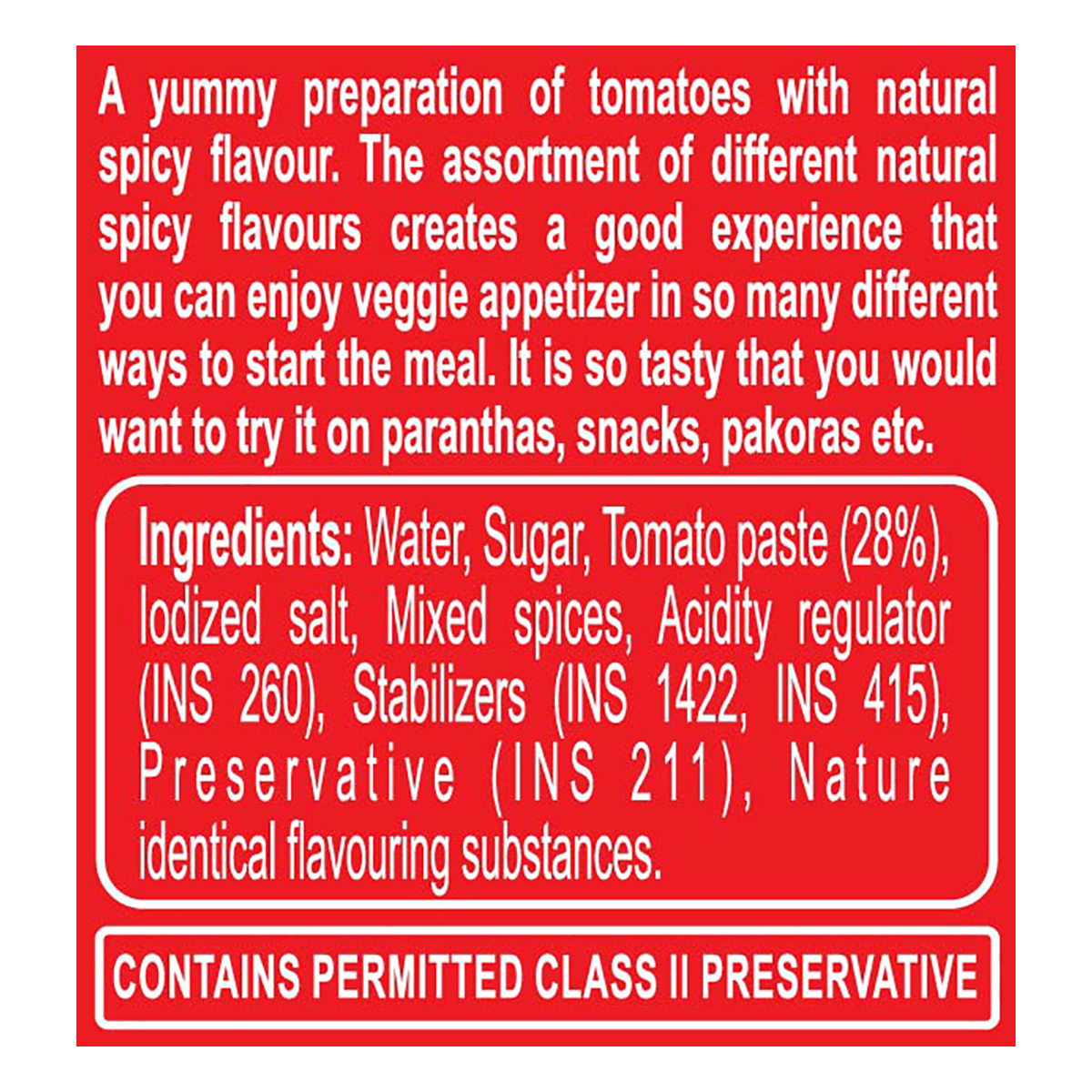 Patanjali Tomato Ketchup W/o Onion Garlic (P)