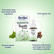 Sri Sri Tattva Sudanta Tooth Drops | One Solution For All Your Dental Problems | Natural Oral Protection | 10 ml