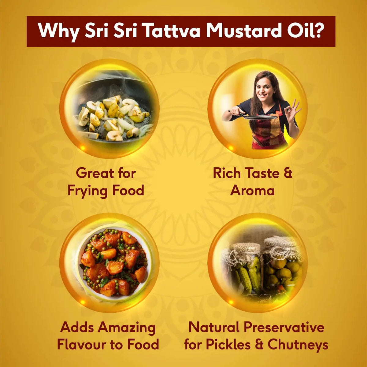 Sri Sri Tattva Premium Kachi Ghani Mustard Oil Bottle, 1 L