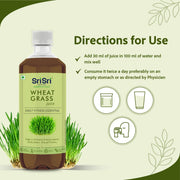 Sri Sri Tattva Wheat Grass Juice - Daily Fitness Essential | High In Nutrients & Antioxidants, Daily Detox, Overall Fitness | 1 L