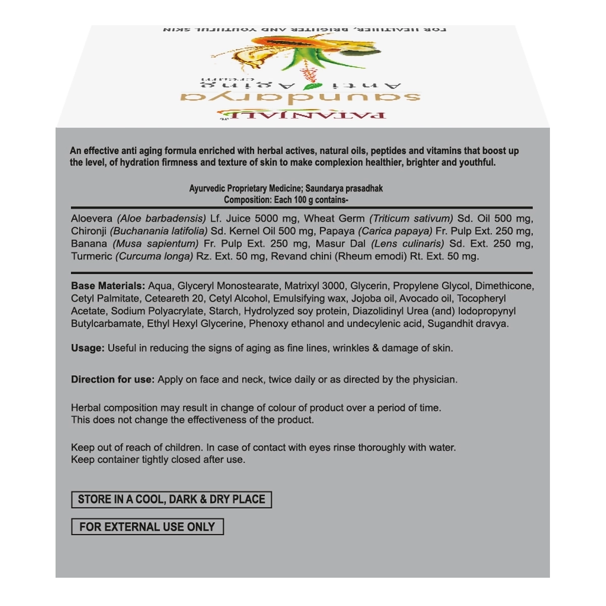 Patanjali Saundarya Anti Aging Cream