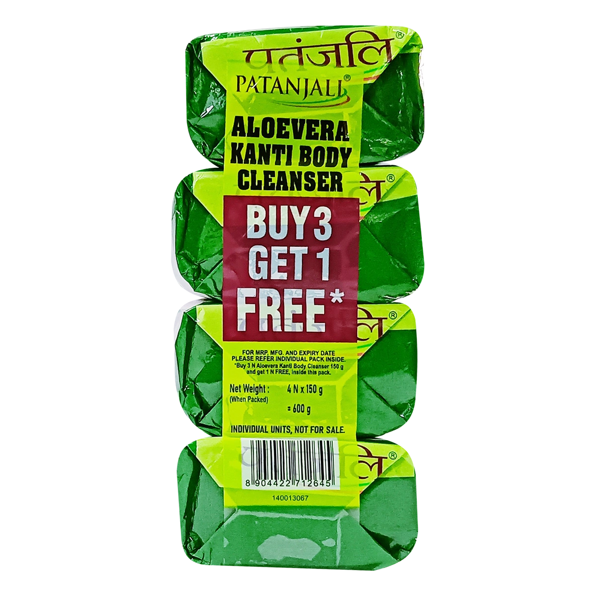 Patanjali Aloevera Kanti Body Cleanser-150 G X 4 N