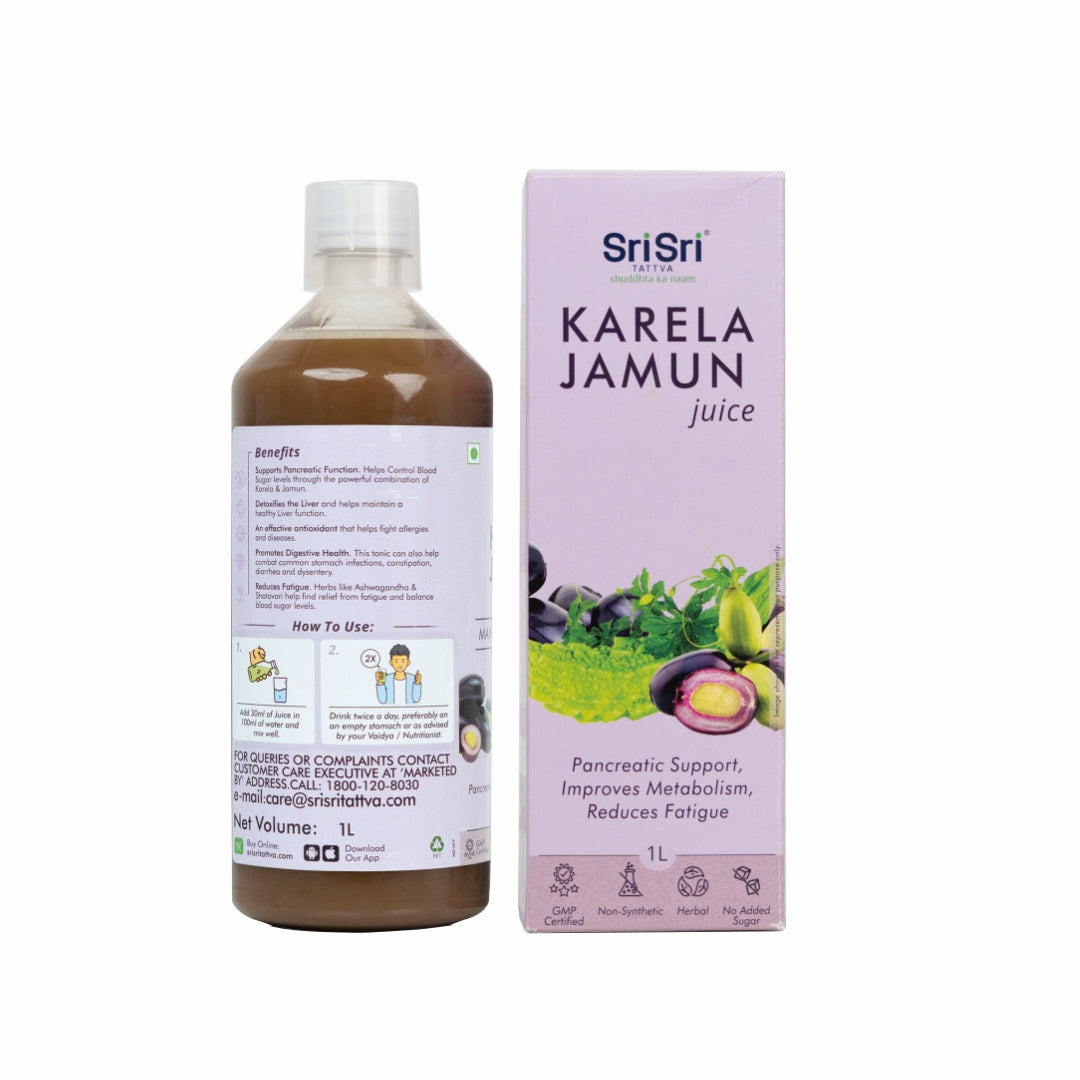 Sri Sri Tattva Karela Jamun Juice | Supports Metabolic Balance, Energy & Overall Wellness | 1 L