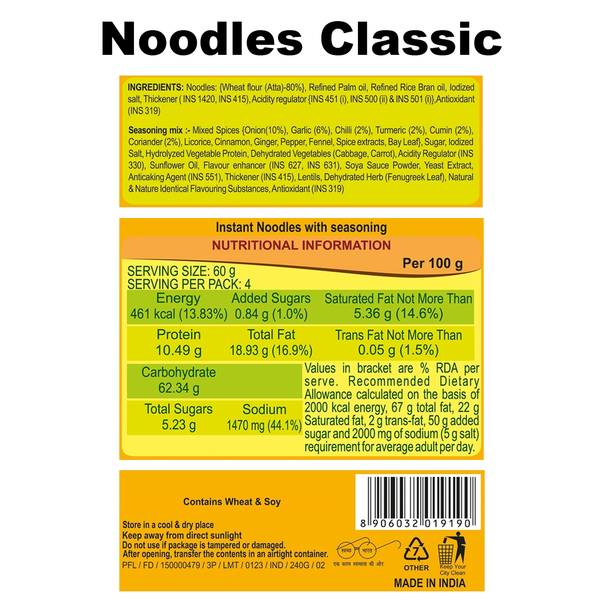 Patanjali Combo- Atta Noodles Chatpata 240 g+Atta Noodles Classic 240 g