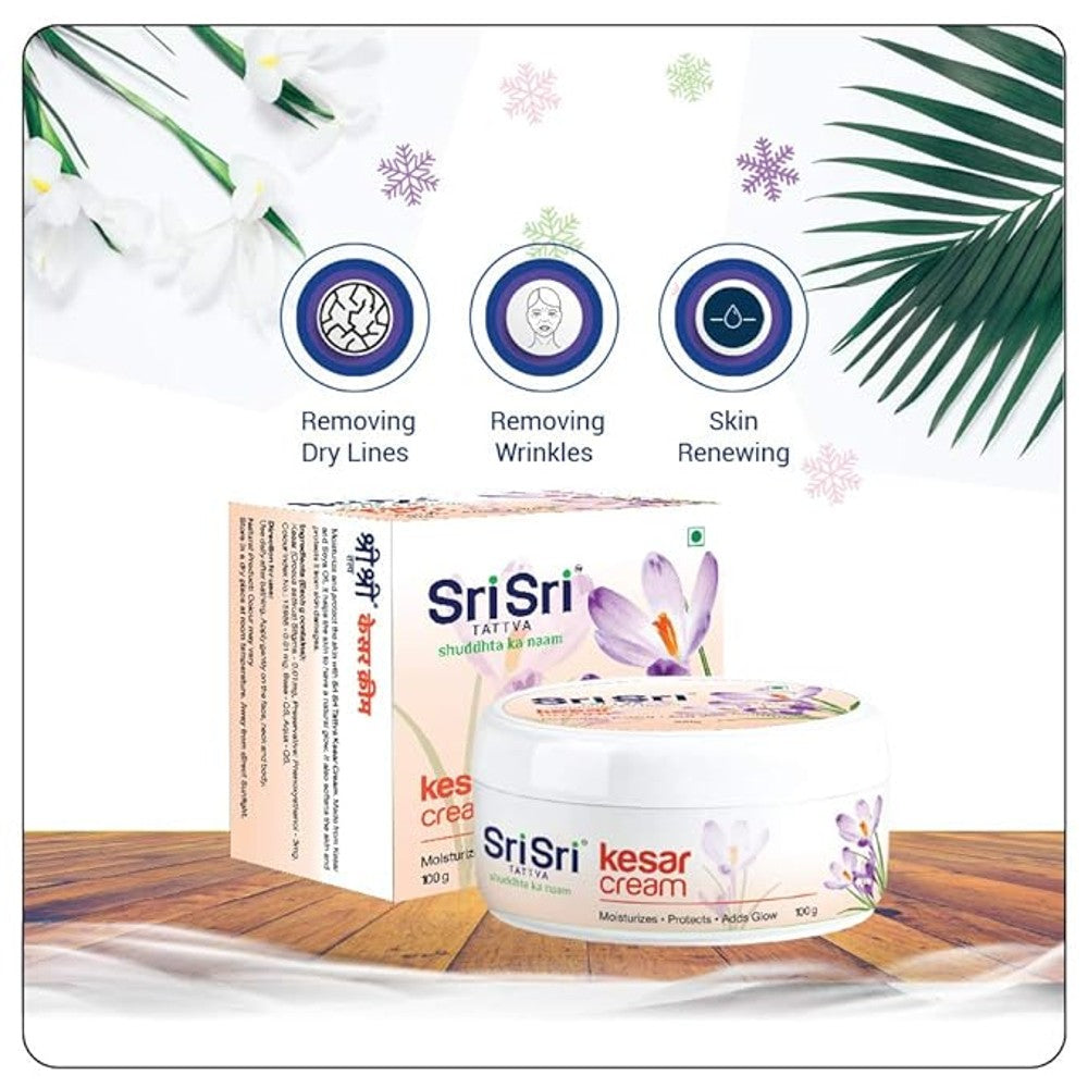 Sri Sri Tattva Kesar Cream - Moisturiser, Protects & Adds Glow, 100 g