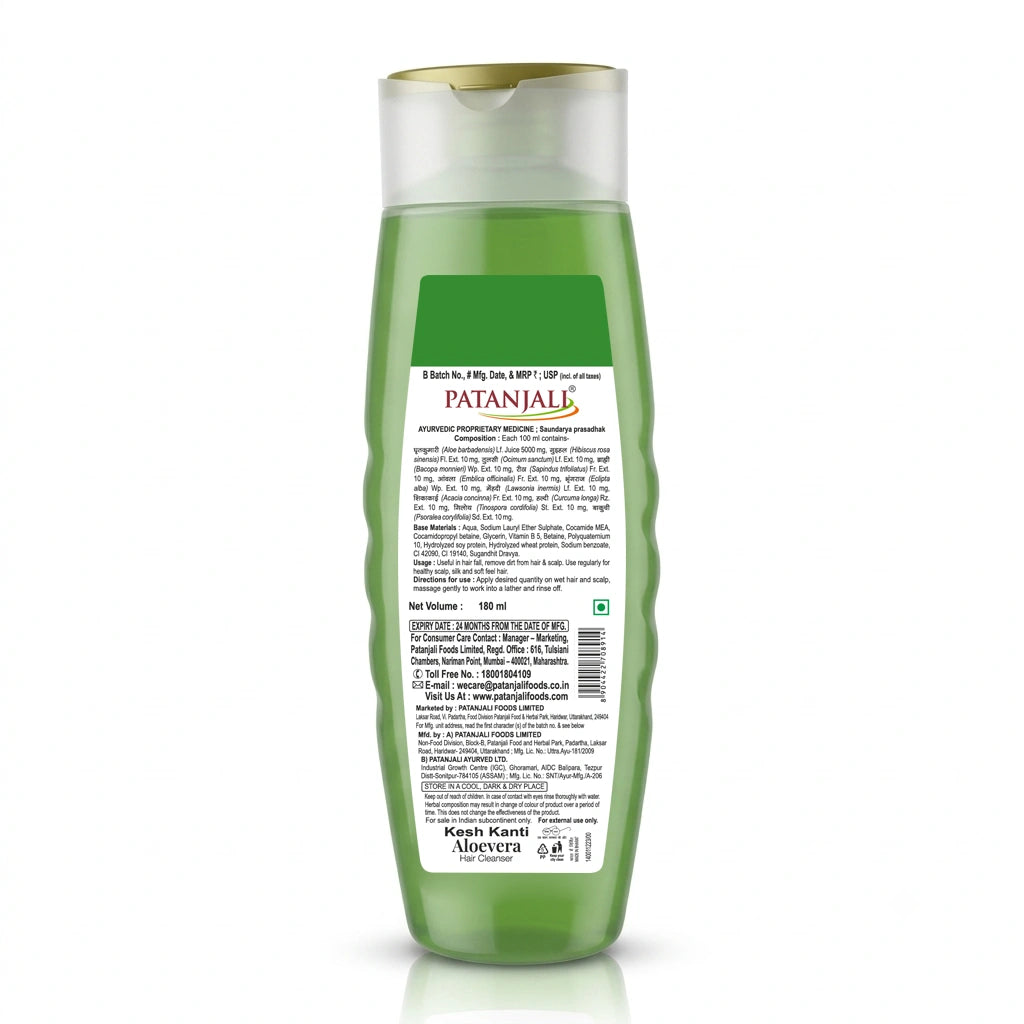 Patanjali Kesh Kanti Aloevera Hair Cleanser 180 ml (Pack Of 3)