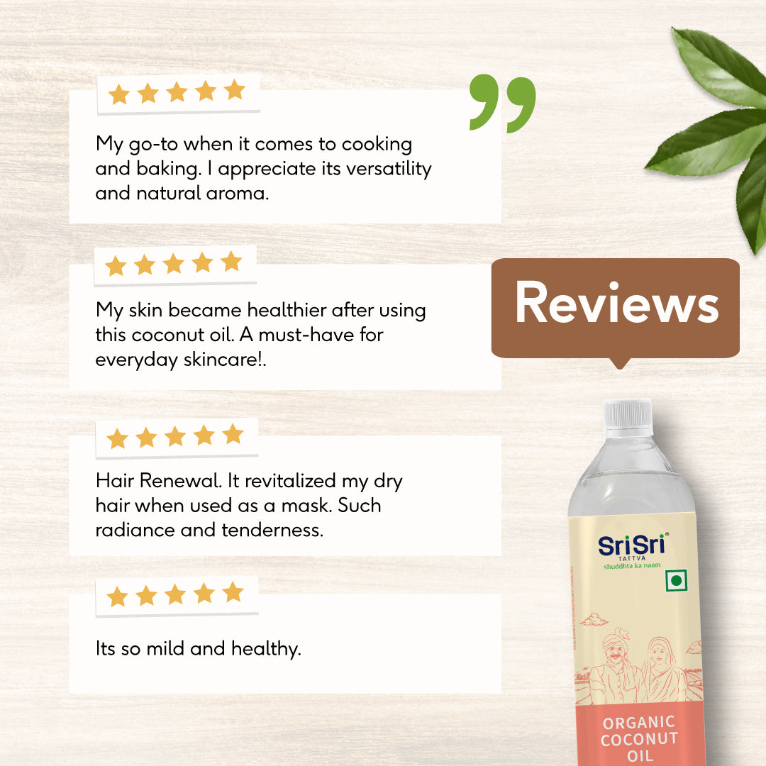 Sri Sri Tattva Organic Coconut Oil Bottle - Cold Pressed | Unrefined | 500 ml