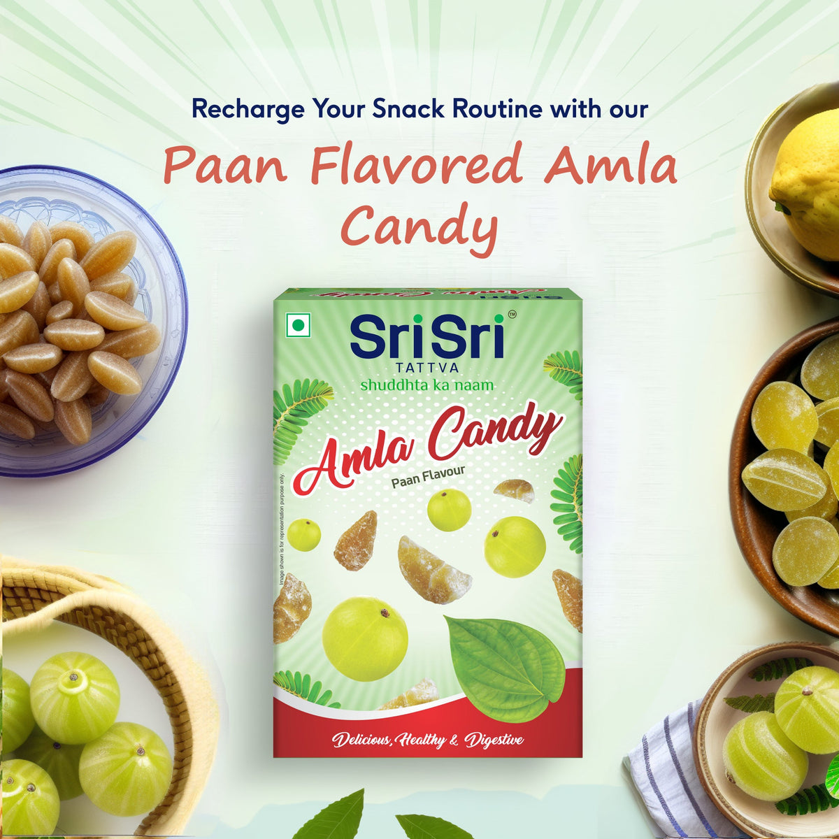 Sri Sri Tattva Amla Candy - Paan Flavoured - Delicious, Healthy & Digestive, 400 g