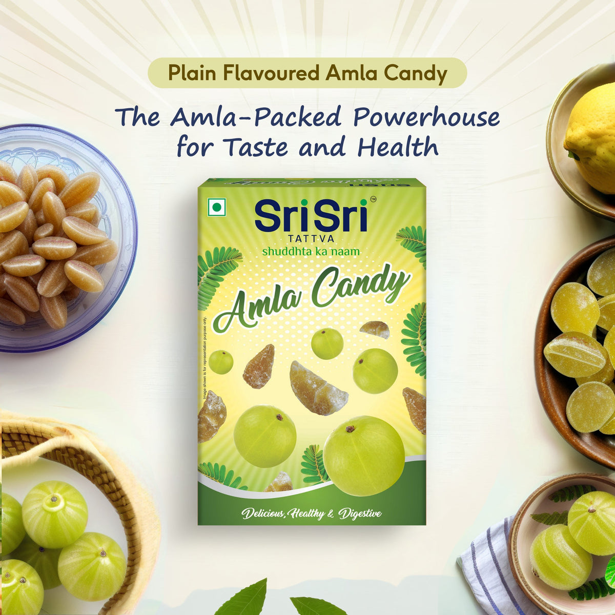Sri Sri Tattva Amla Candy - Plain Flavoured - Delicious Healthy & Digestive, 400 g