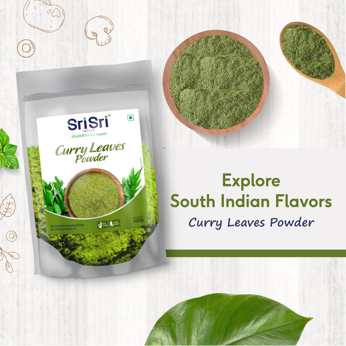 Sri Sri Tattva Curry Leaves Powder, 100 g